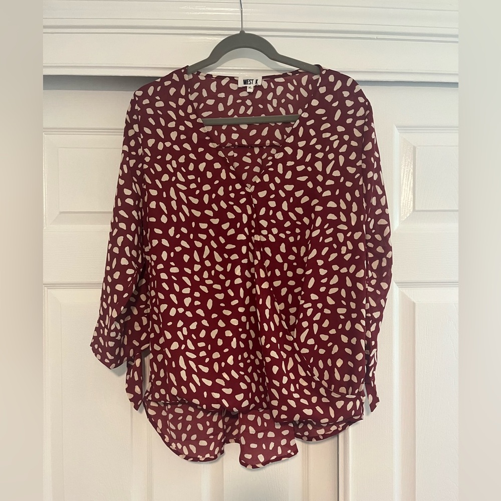 West K Burgundy Blouse